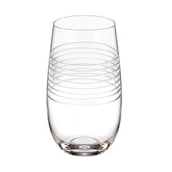 VASO VIDRIO TRANSPARENTE LINEAS CURVAS.  D6.2/H13CM