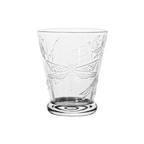 VASO DOF VIDRIO LABRADO  280 ML INCOLORO LIBELULA