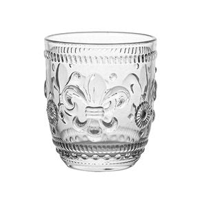 VASO VIDRIO LABRADO 350ML INCOLORO FLOR DE LIS