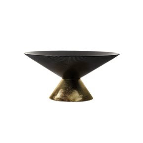 FRUTERO CON PIE D33.5x16CM NEGRO/DORADO