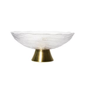 FRUTERO CON PIE D33x15CM BLANCO/DORADO