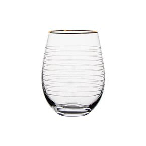 SET 4 VASO VIDRIO D6.5x11.5CM CON DISEÑO