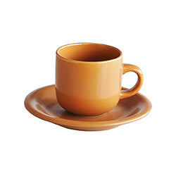 TAZA 220ML C/ PLATO  TERRACOTA. D15.6CM