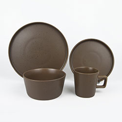 JUEGO VAJILLA 16PCS STONE+LINE 27/20/16/325ML MARRON