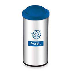 BASURERO 40.5L C/ TAPA BASCULANTE ACERO INOXIDABLEAZUL BRINO