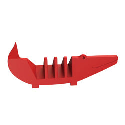SOPORTE CUCHARA 18x7x5CM COCODRILO NEGRO/ROJO