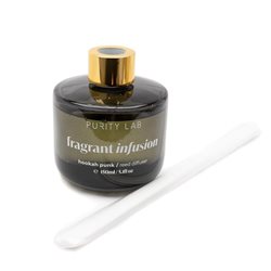 DIFUSOR AROMA 150ML RECIP VIDRIO NEGRO TAPA COBRE