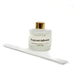 DIFUSOR AROMA 150ML RECIP VIDRIO BLANCO TAPA COBRE