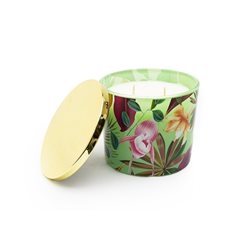 VELA AROMATICA 250ML RECIP FLORES VERDE C/TAPA