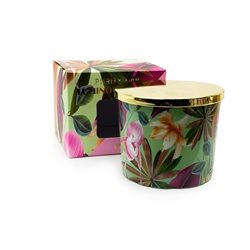 VELA AROMATICA 250ML RECIP FLORES VERDE C/TAPA