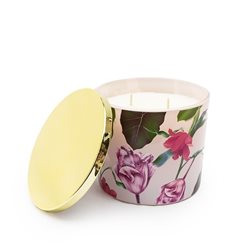 VELA AROMATICA 250ML RECIP FLORES ROSA C/TAPA
