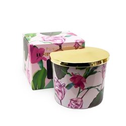 VELA AROMATICA 250ML RECIP FLORES ROSA C/TAPA