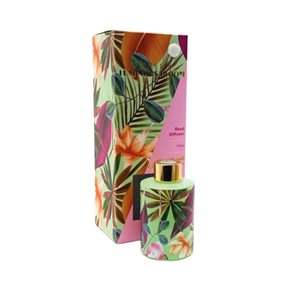 DIFUSOR AROMAS 120ML RECIP FLORES ROSA TAPA DORADA