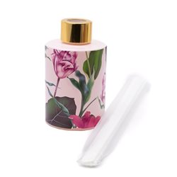 DIFUSOR AROMAS 120ML RECIP FLORES VERDE TAPA DORADA