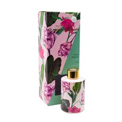 DIFUSOR AROMAS 120ML RECIP FLORES VERDE TAPA DORADA