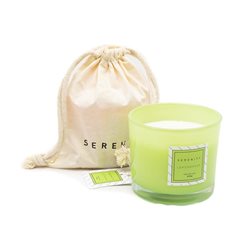 VELA AROMATICA 220ML RECIP VIDRIO VERDE
