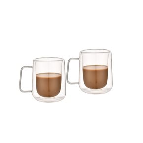 SET 2 TAZAS  DOBLE PARED 300ML VIDRIO VARENNA