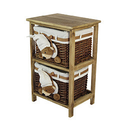 MUEBLE MARRON 2 CAJONES OSO GORRO 41X32X63 CM ALTO