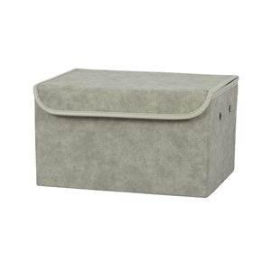 CAJA ORGANIZADOR RECT C/TAPA 38X29XH22CM PU GRIS