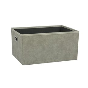 CESTO ORGANIZADOR RECT 39X28XH20CM PU GRIS