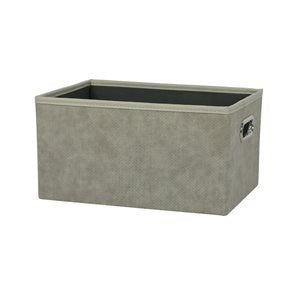 CESTO ORGANIZADOR RECT 34X23XH18CM PU GRIS
