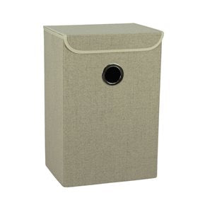 CESTO P/ROPA PLEGABLE C/TAPA 40X30XH60CM TELA BGE