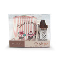 SET MUG 400ML C/ RALLADOR CHOCO-STENCIL PASTRIES