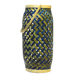 FAROL BAMBOO AZUL H40 D16/20H40/56CM