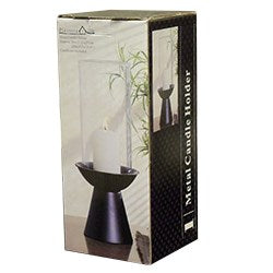 CANDELABRO D11.5/H27CM BASE METAL PORTAVELA VIDRIO