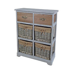 MUEBLE MADERA 2 CAJ Y CANASTOS 65X26X66CM