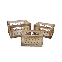CAJA ORGANIZADORA MADERA/METAL 39X30X24CM