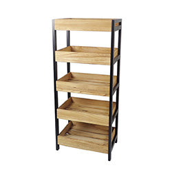 ESTANTERIA MADERA 5ESTANTES 46X30X108CM NATU/NEGRO