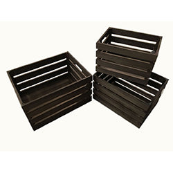 CAJA ORGANIZADORA MADERA OSCURA 35x25x21CM