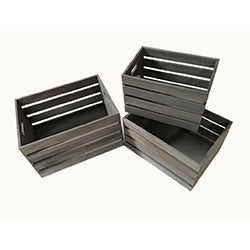 CAJA ORGANIZADORA MADERA GRIS 40x30x23CM