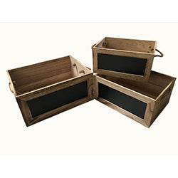 CAJA ORGANIZADORA MADERA ARCE C/PIZARRA 35x25x17CM