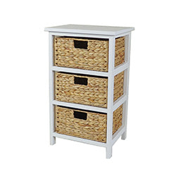 APARADOR C/3 CESTOS JACINTO DE AGUA 37x29.5x63CM