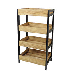 ESTANTERIA MADERA 4 ESTANTES 46X30X84CM NATU/NEGRO