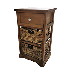 MUEBLE 1 CAJON 2 CESTOS JACINTO 36x29x61CM MIEL