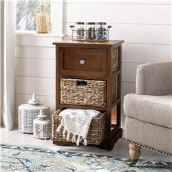 MUEBLE 1 CAJON 2 CESTOS JACINTO 36x29x61CM MIEL