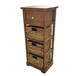 MUEBLE 1 CAJON 3 CESTOS JACINTO 36x29x87CM MIEL