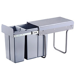 PAPELERA CON RIEL P/ BAJO MESADA 10L/20L GRIS