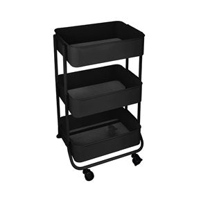 CARRITO MULTIUSO HIERRO 44.5x30.5x75CM NEGRO
