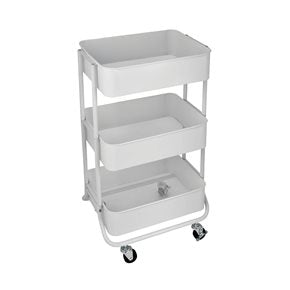 CARRITO MULTIUSO HIERRO 44.5x30.5x75CM BLANCO