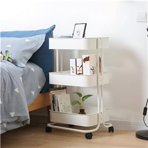 CARRITO MULTIUSO HIERRO 44.5x30.5x75CM BLANCO