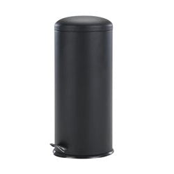 PAPELERA CILINDRICA 30LT  ACERO NEGRO MATE