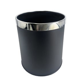 PAPELERA SIN TAPA 14LTS DETALLE ARO NEGRO