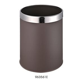 PAPELERA SIN TAPA 14LTS DETALLE ARO MARRON