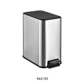 PAPELERA RECT. 5LT C/PEDAL ACERO INOXIDABLE