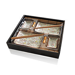 SET SUSHI PARA 2 PERSONAS 10 PIEZAS FLORES TERRACOTA