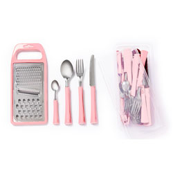 SET 24PZAS + RALLADOR MANGO CARMIN INOVA DI SOLLE